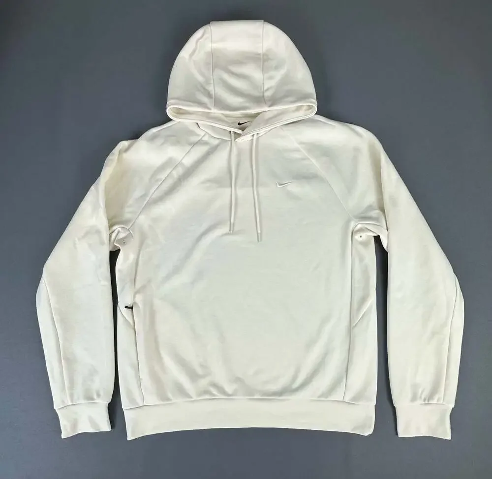Nike Dri-Fit Mini Swoosh Cream Pullover Hoodie Men's Size Medium